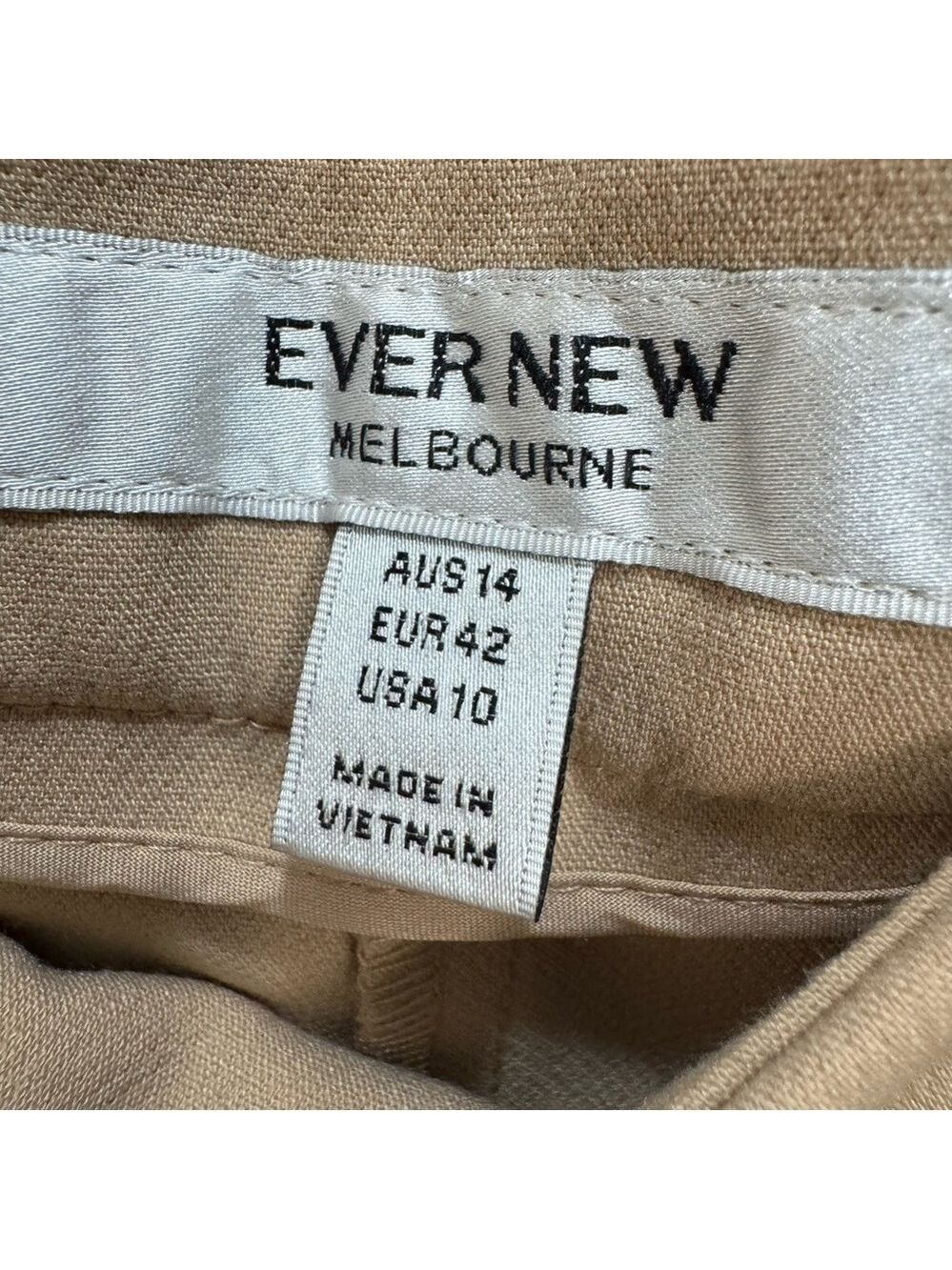 Ever New Melbourne Mila D-Ring Beige Wide-Leg Women's Pants - Picture 13 of 16